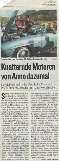 Bericht Kleine Zeitung 2003